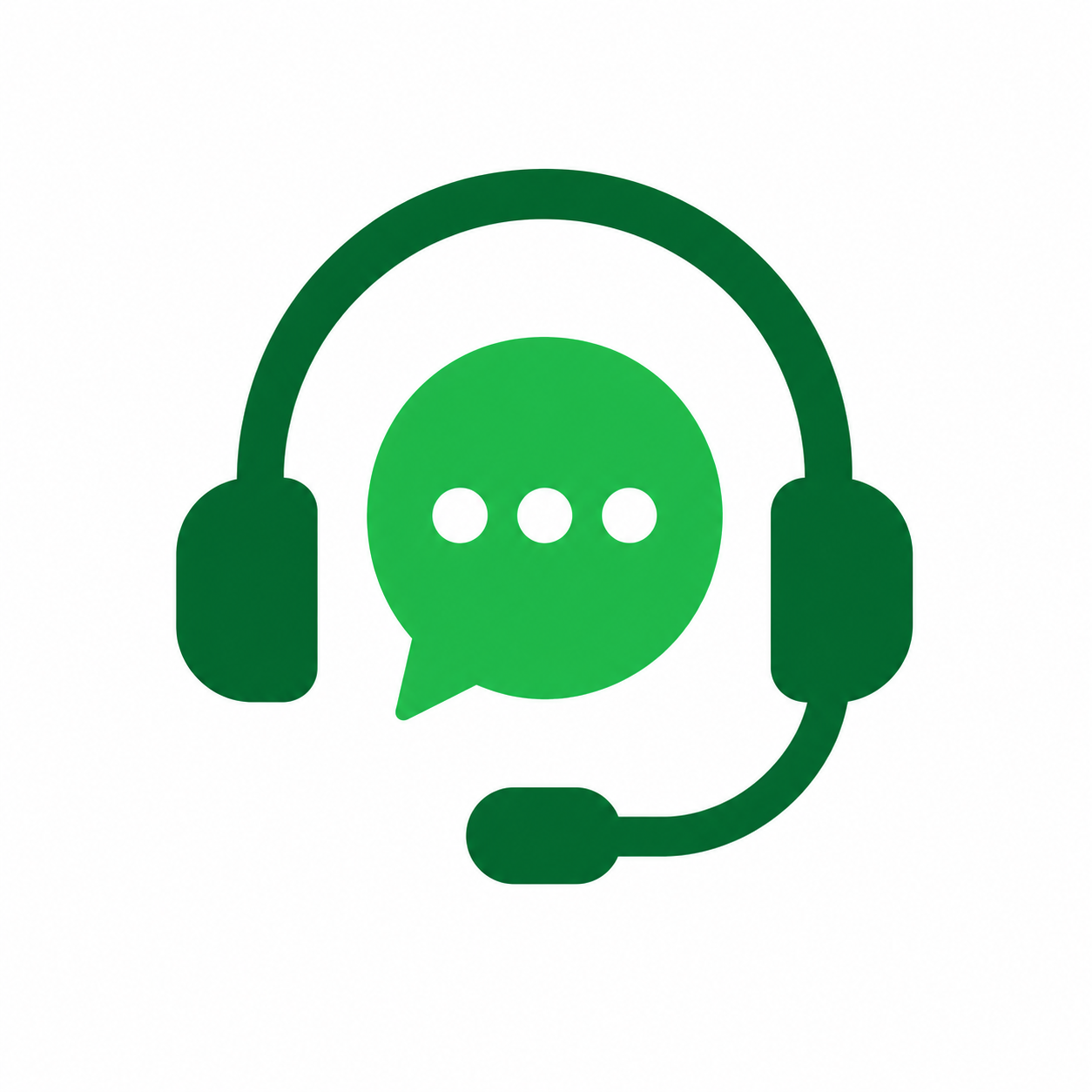 Green Toned Online Support Service Chat Interface
